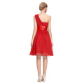 Grace Karin neues Modell Nice One Schulter Chiffon rotes kurzes Abschlussballkleid CL4106-1 #